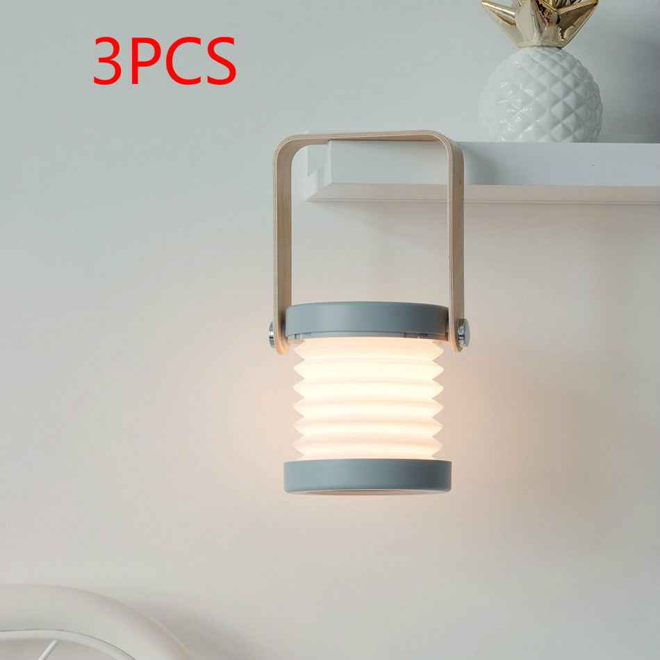 Foldable LED Night Light Lantern — Touch Dimmable USB Rechargeable Portable Reading Lamp for Home, Camping & Bedroom Decor