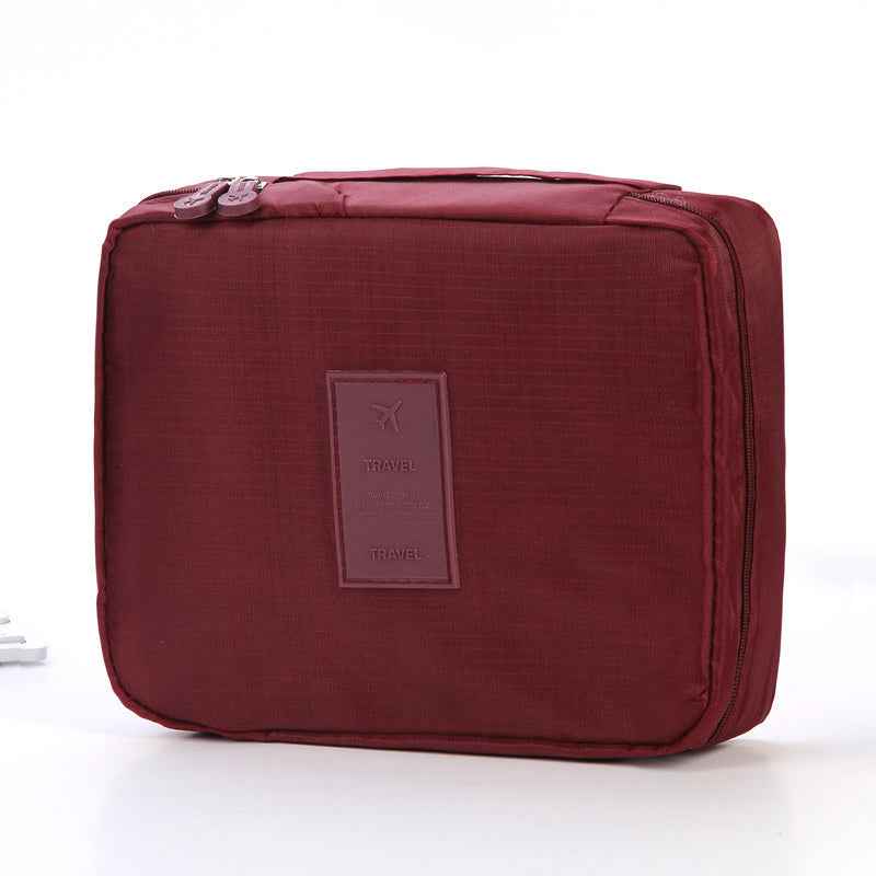 Waterproof Travel Makeup Bag — Large Capacity Cosmetic Organizer with Multi-Pocket Divider for Women