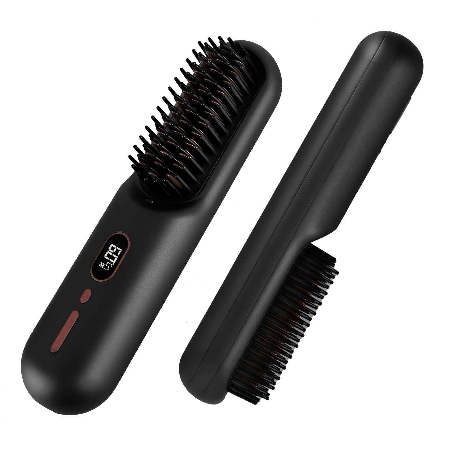 Cordless Hair Straightener Brush with 12 Heat Settings & LCD Display - Rechargeable Negative Ion Anti-Frizz Straightening Comb for Travel - Health Hive