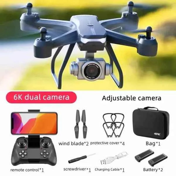 6K HD Dual Camera Drone for Adults & Beginners — WiFi FPV RC Quadcopter with 2 Batteries & Foldable Design