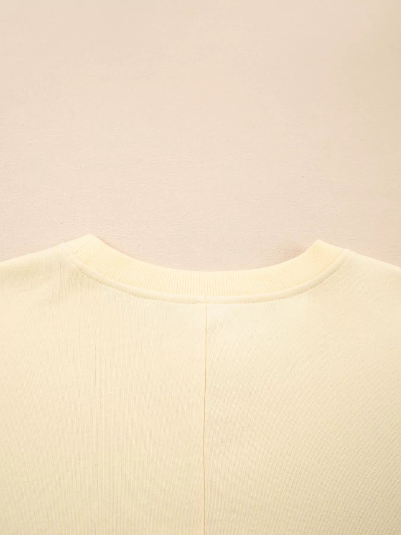 Health Hive cream round neck sweatshirt with a subtle vertical seam detail in a soft polyester cotton blend