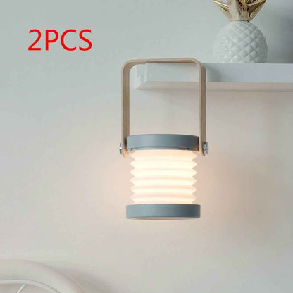 Foldable LED Night Light Lantern — Touch Dimmable USB Rechargeable Portable Reading Lamp for Home, Camping & Bedroom Decor