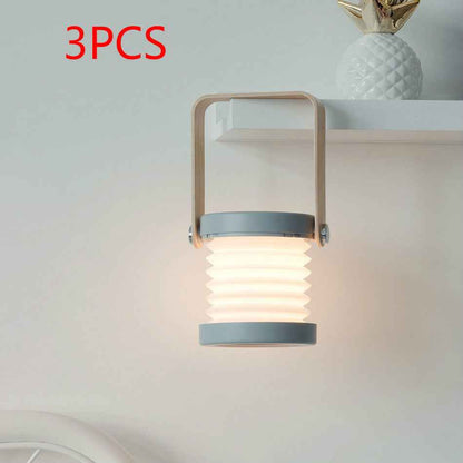 Foldable LED Night Light Lantern — Touch Dimmable USB Rechargeable Portable Reading Lamp for Home, Camping & Bedroom Decor
