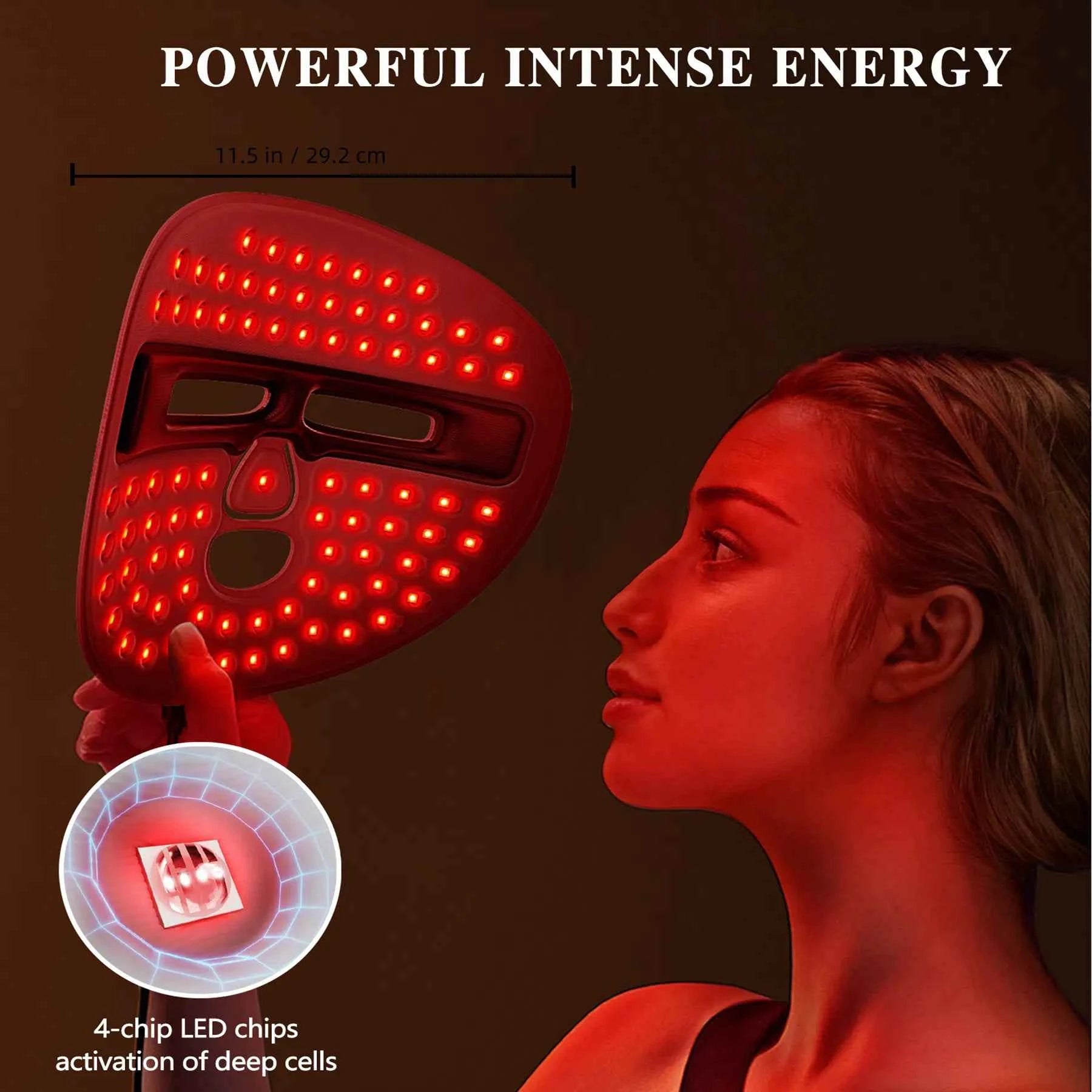LED Red Light Therapy Face Mask — Photon Skin Rejuvenation & Anti-Aging Treatment for Acne, Wrinkles & Glowing Skin | Professional Home Use Facial Care Device