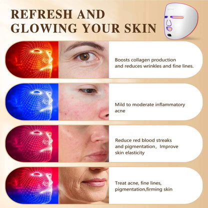 LED Red Light Therapy Face Mask — Photon Skin Rejuvenation & Anti-Aging Treatment for Acne, Wrinkles & Glowing Skin | Professional Home Use Facial Care Device