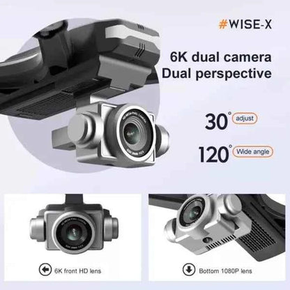 6K HD Dual Camera Drone for Adults & Beginners — WiFi FPV RC Quadcopter with 2 Batteries & Foldable Design