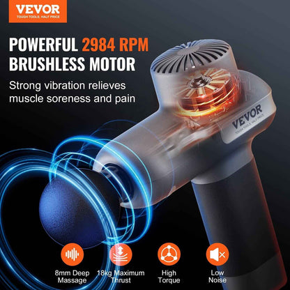 Deep Tissue Percussion Massage Gun — 5 Speeds, 6 Heads, For Athletes & Pain Relief - Health Hive