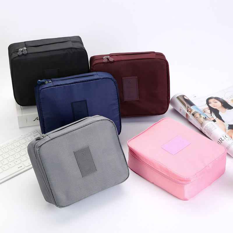 Waterproof Travel Makeup Bag — Large Capacity Cosmetic Organizer with Multi-Pocket Divider for Women
