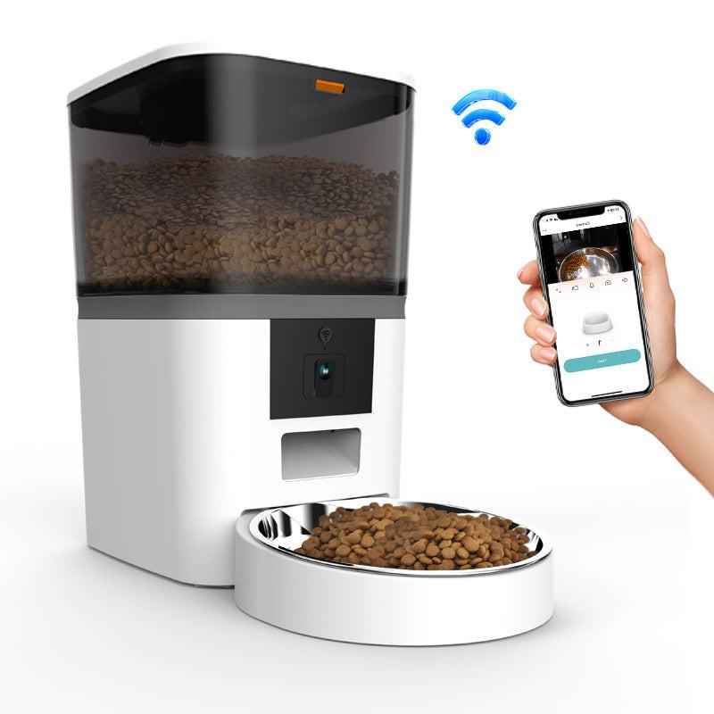 Smart Automatic Pet Feeder with HD Camera — WiFi App-Controlled Dog & Cat Food Dispenser with Two-Way Audio & Video Monitoring