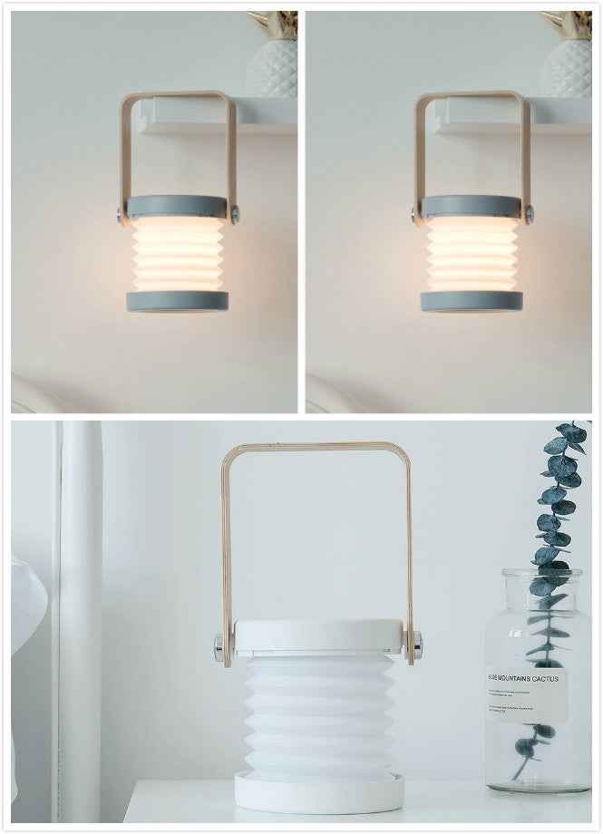 Foldable LED Night Light Lantern — Touch Dimmable USB Rechargeable Portable Reading Lamp for Home, Camping & Bedroom Decor