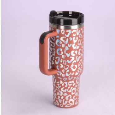 40 oz Insulated Tumbler with Handle & Straw — Stainless Steel Leak-Proof Travel Coffee Cup for Gym, Car & Office