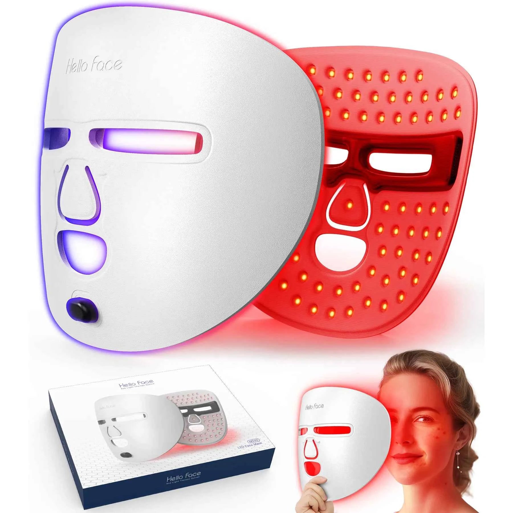 LED Red Light Therapy Face Mask — Photon Skin Rejuvenation & Anti-Aging Treatment for Acne, Wrinkles & Glowing Skin | Professional Home Use Facial Care Device