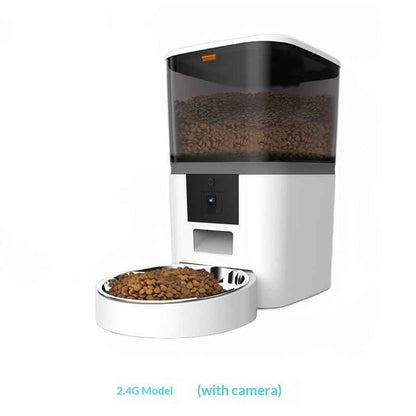Smart Automatic Pet Feeder with HD Camera — WiFi App-Controlled Dog & Cat Food Dispenser with Two-Way Audio & Video Monitoring