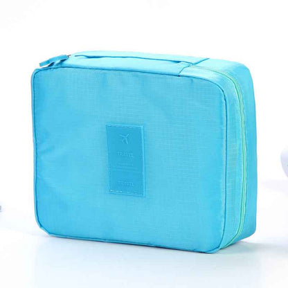 Waterproof Travel Makeup Bag — Large Capacity Cosmetic Organizer with Multi-Pocket Divider for Women