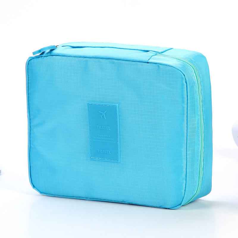 Waterproof Travel Makeup Bag — Large Capacity Cosmetic Organizer with Multi-Pocket Divider for Women