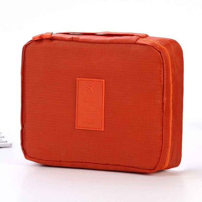 Waterproof Travel Makeup Bag — Large Capacity Cosmetic Organizer with Multi-Pocket Divider for Women