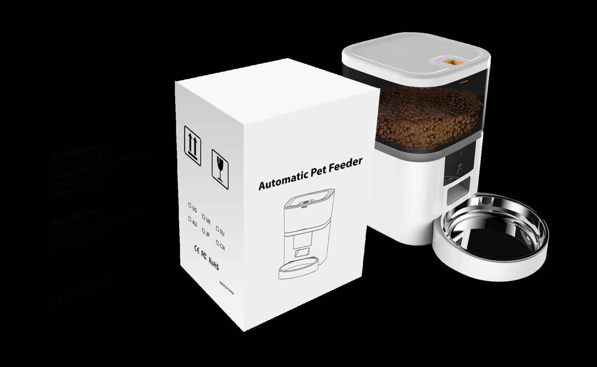 Smart Automatic Pet Feeder with HD Camera — WiFi App-Controlled Dog & Cat Food Dispenser with Two-Way Audio & Video Monitoring