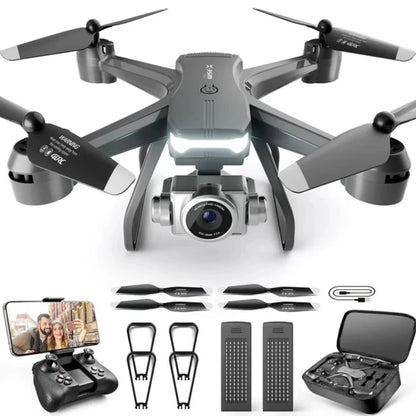 6K HD Dual Camera Drone for Adults & Beginners — WiFi FPV RC Quadcopter with 2 Batteries & Foldable Design