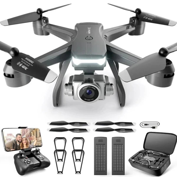 6K HD Dual Camera Drone for Adults & Beginners — WiFi FPV RC Quadcopter with 2 Batteries & Foldable Design