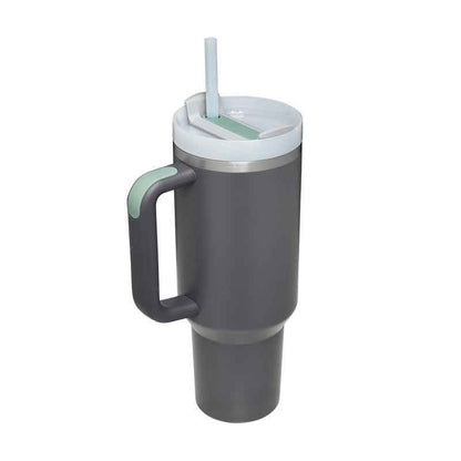 40 oz Insulated Tumbler with Handle & Straw — Stainless Steel Leak-Proof Travel Coffee Cup for Gym, Car & Office