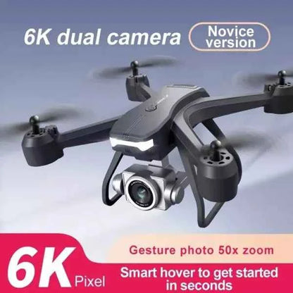 6K HD Dual Camera Drone for Adults & Beginners — WiFi FPV RC Quadcopter with 2 Batteries & Foldable Design