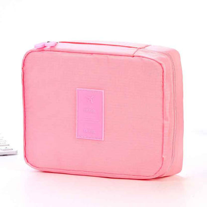 Waterproof Travel Makeup Bag — Large Capacity Cosmetic Organizer with Multi-Pocket Divider for Women