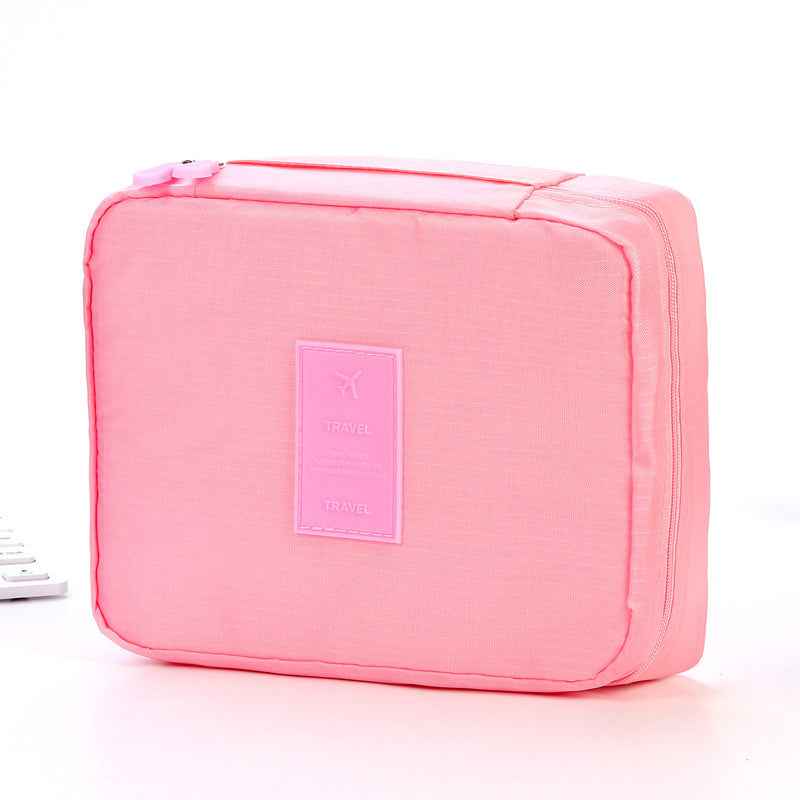 Waterproof Travel Makeup Bag — Large Capacity Cosmetic Organizer with Multi-Pocket Divider for Women