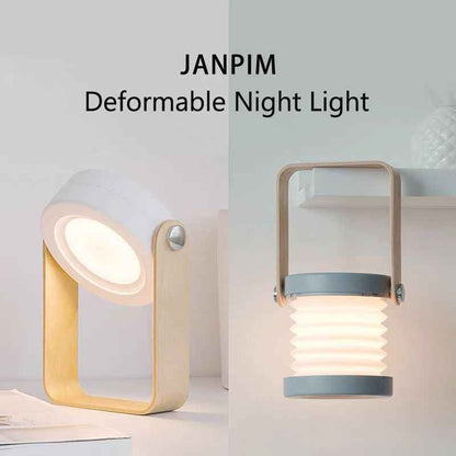 Foldable LED Night Light Lantern — Touch Dimmable USB Rechargeable Portable Reading Lamp for Home, Camping & Bedroom Decor