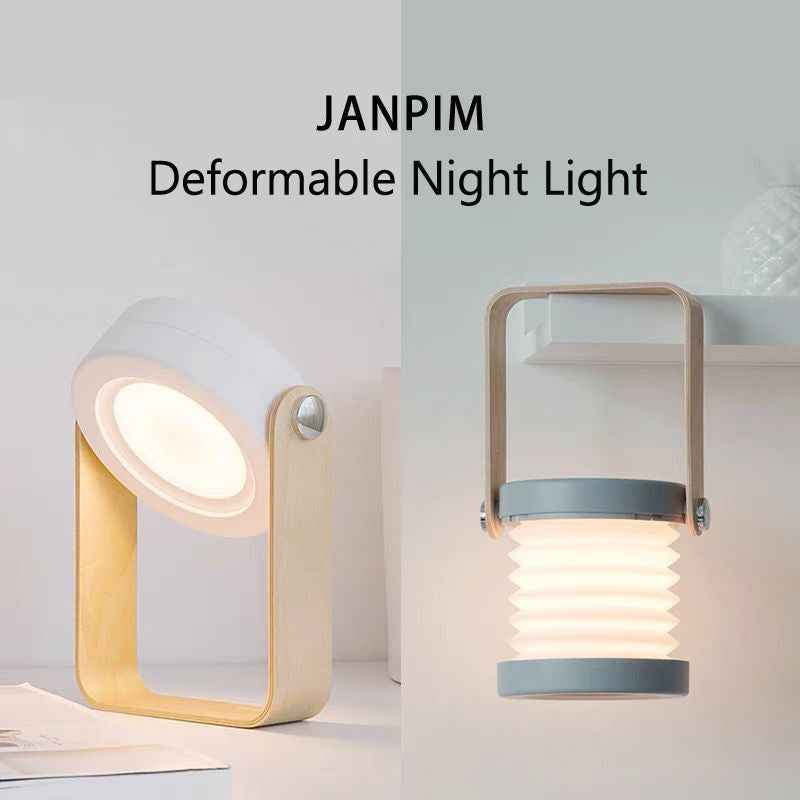 Foldable LED Night Light Lantern — Touch Dimmable USB Rechargeable Portable Reading Lamp for Home, Camping & Bedroom Decor