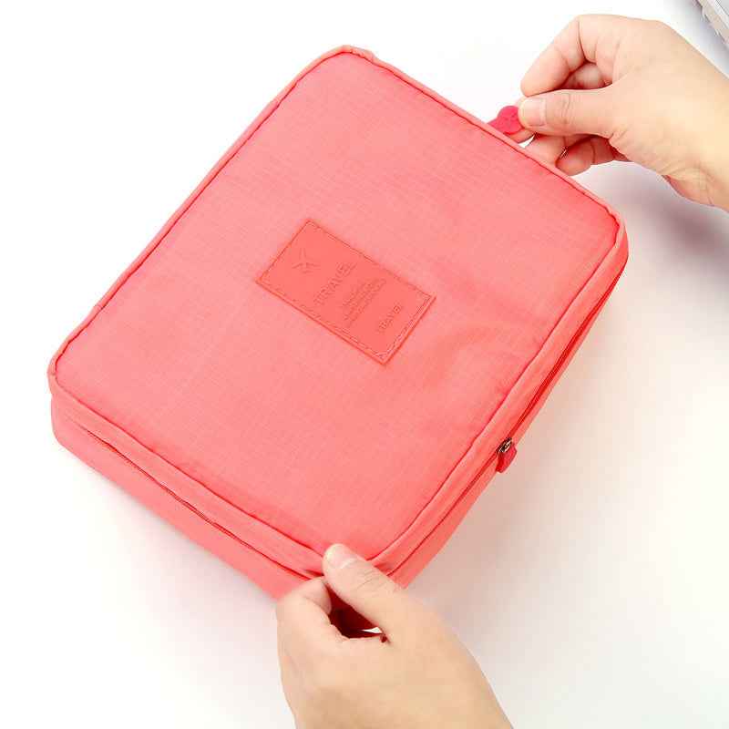 Waterproof Travel Makeup Bag — Large Capacity Cosmetic Organizer with Multi-Pocket Divider for Women