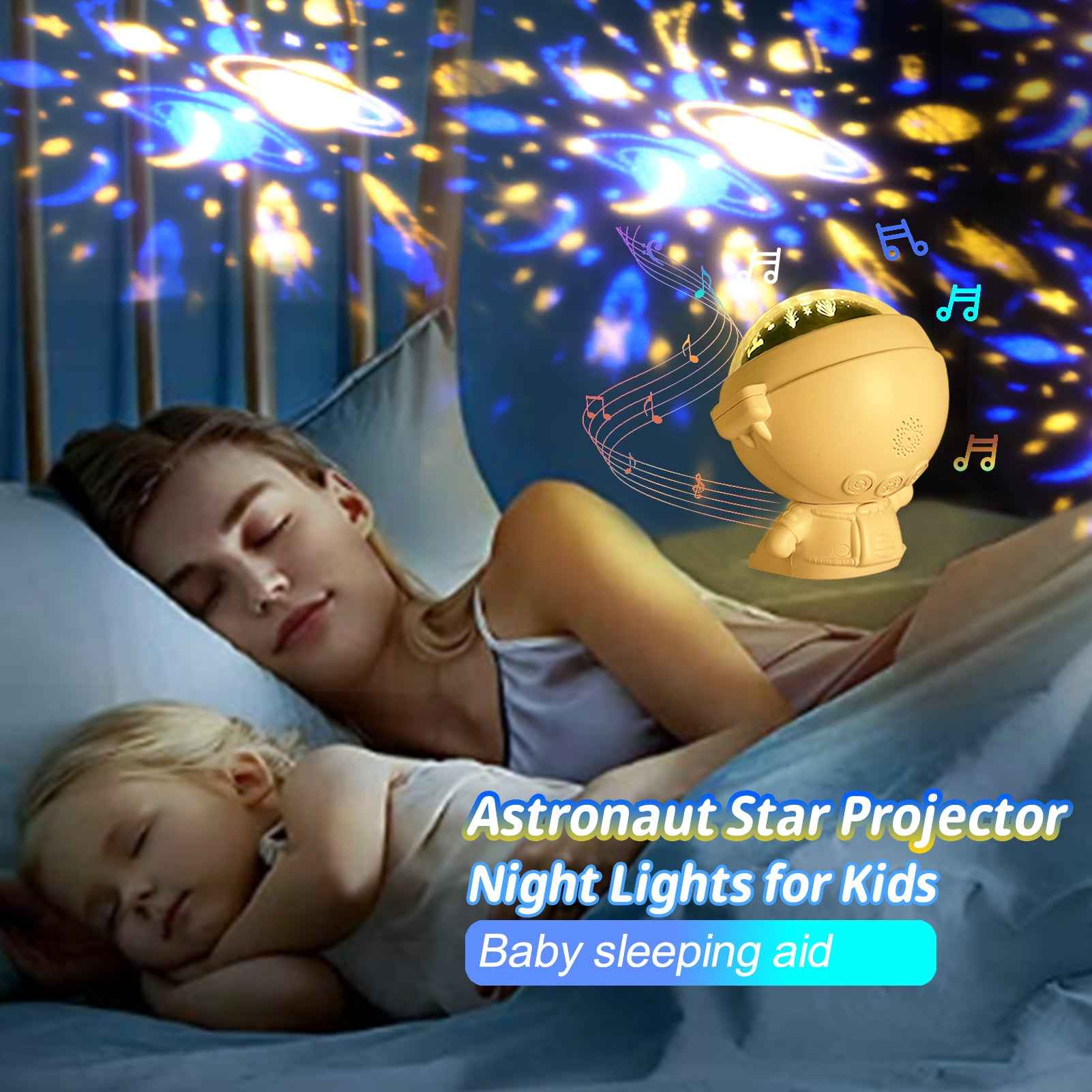 Galaxy Star Projector Night Light — Astronaut Starry Sky Lamp for Kids Bedroom, Room Decor & Relaxation | Perfect Gift