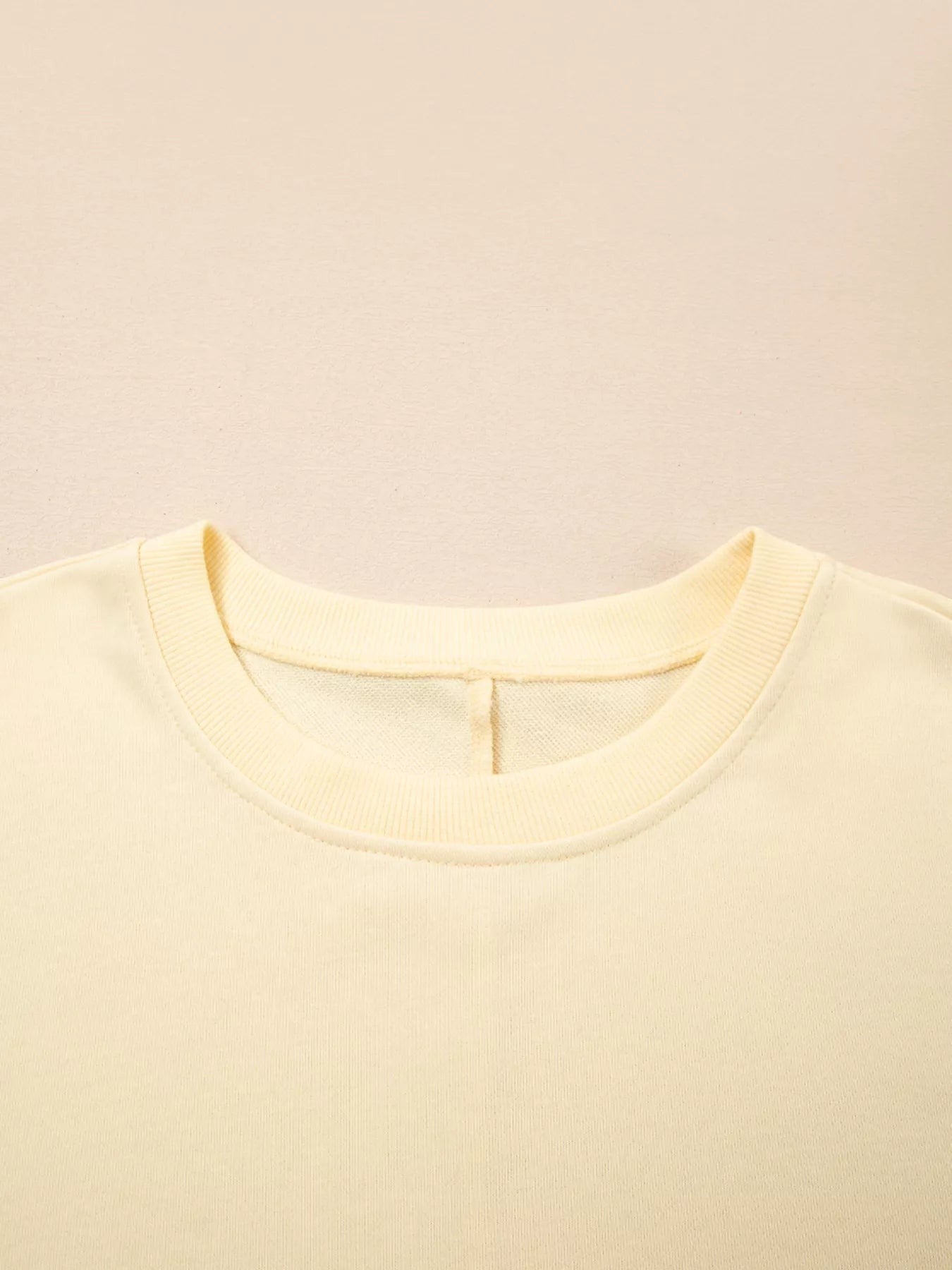 Health Hive pale yellow round neck sweatshirt with ribbed collar in a soft polyester cotton blend