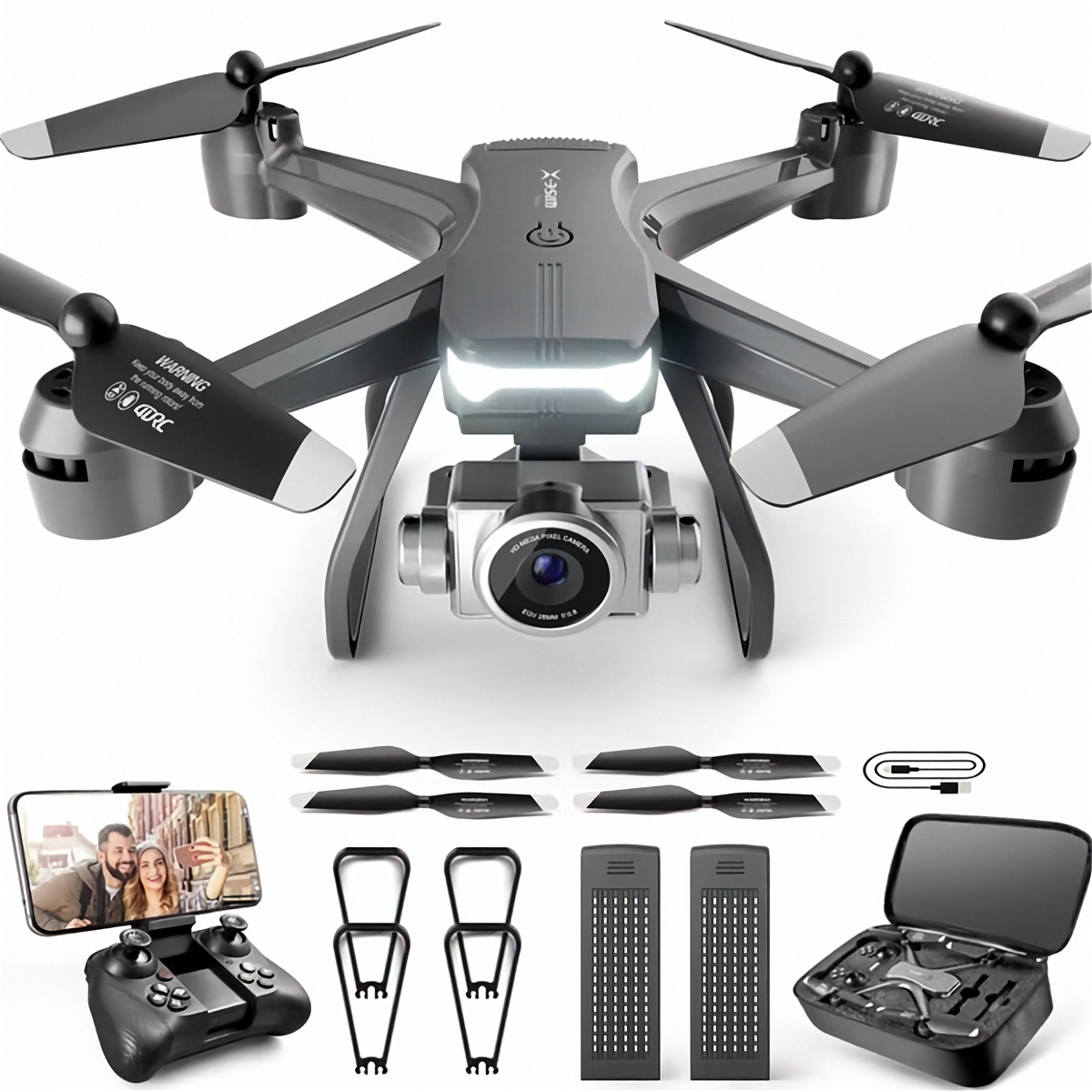 6K HD Dual Camera Drone for Adults & Beginners — WiFi FPV RC Quadcopter with 2 Batteries & Foldable Design
