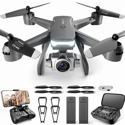 6K HD Dual Camera Drone for Adults & Beginners — WiFi FPV RC Quadcopter with 2 Batteries & Foldable Design